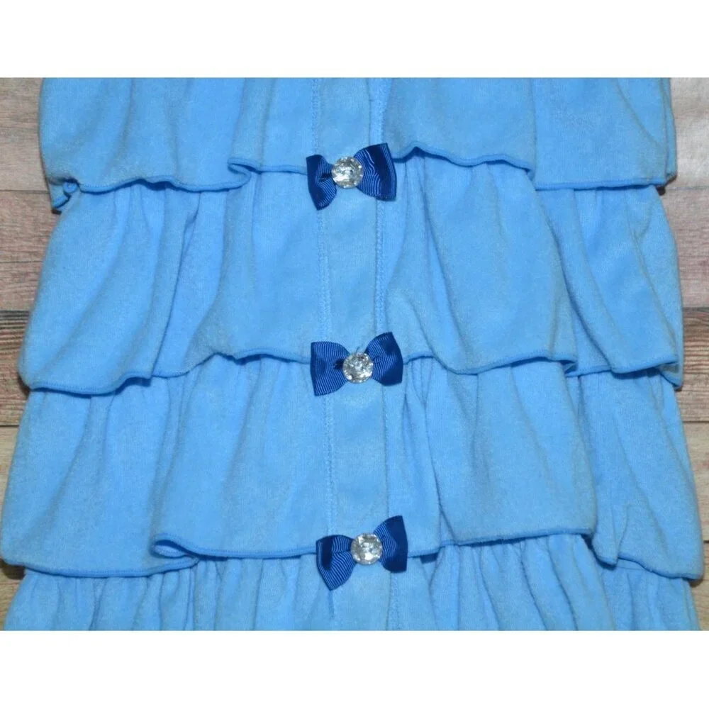 Disney Store Princess Cinderella Girls 5/6 Ruffle & Bow Swimsuit Hooded Cover Up